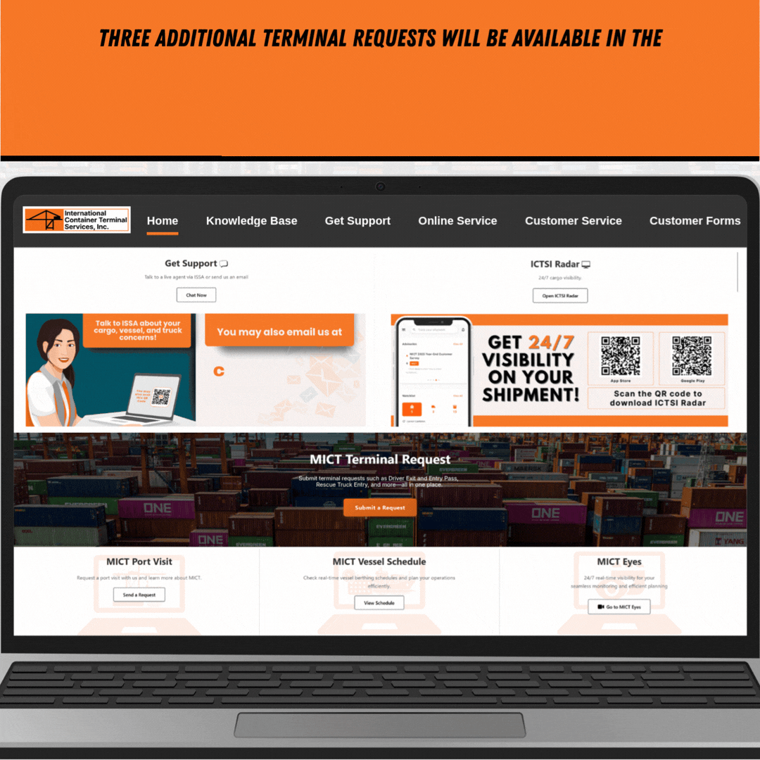 Advisory Coming Soon: Additional Terminal Requests in the MICT Customer Hub